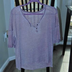 AE Purple 3/4 button up